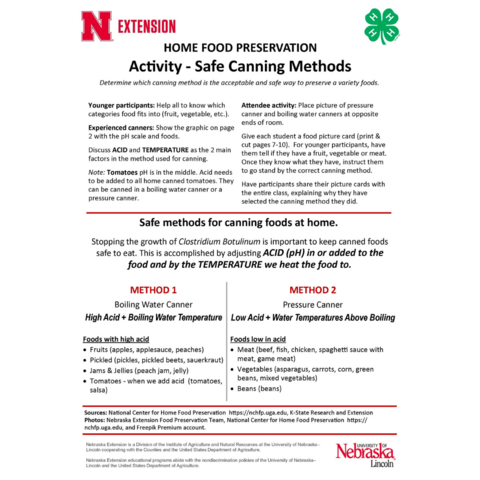 Activity - Safe Canning Methods