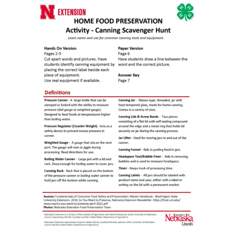 Activity - Canning Scavenger Hunt