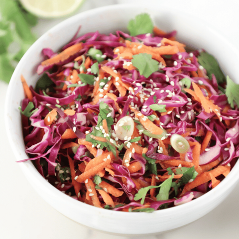 Cabbage slaw in a bowl