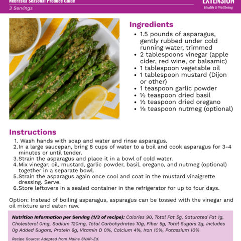 Handout - Asparagus - Asparagus with Mustard Vinaigrette Recipe