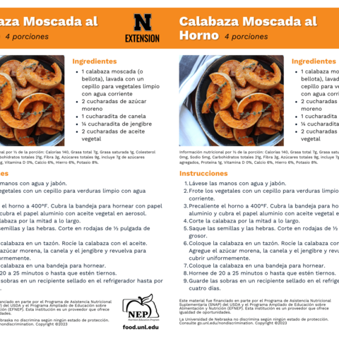Handout - Winter Squash - Spanish - Baked Butternut Squash Recipes