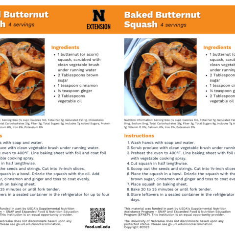 Handout - Winter Squash - Baked Butternut Squash Recipes