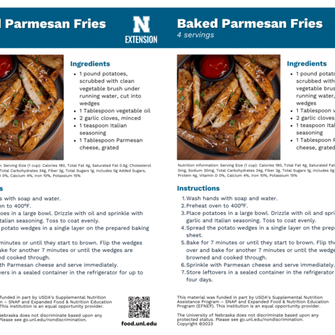 Handout - Potatoes - Baked Parmesan Fries Recipes