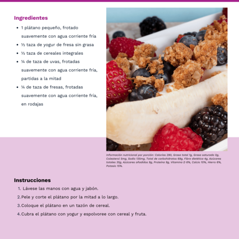 Handout - Strawberries - Spanish - Lickity-Split Banana Split Recipe