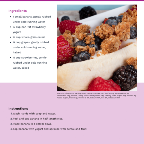 Handout - Strawberries - Lickity-Split Banana Split Recipe