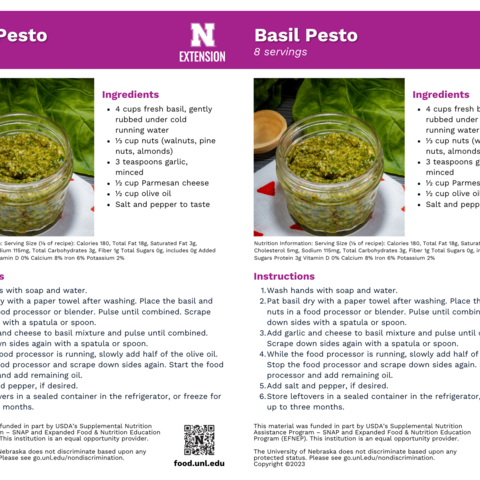 Handout - Fresh Herbs - Basil Pesto Recipes