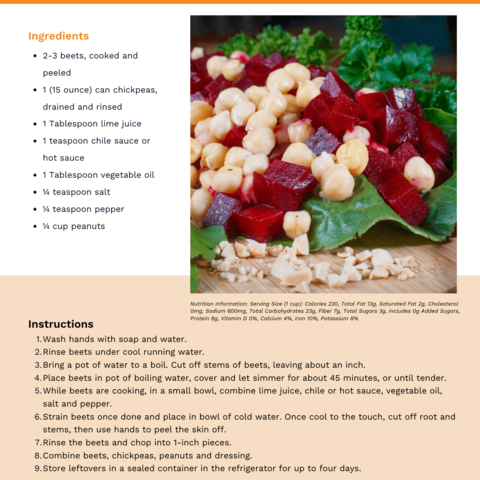 Handout - Beets - Beet and Chickpea Salad Recipe