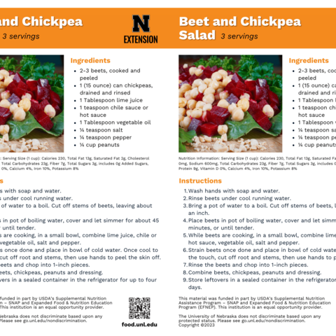 Handout - Beets - Beet and Chickpea Salad Recipes