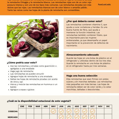 Handout - Beets - Spanish