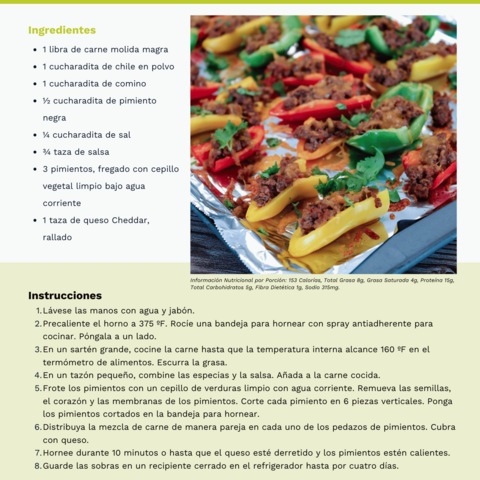Handout - Bell Peppers - Spanish - Bell Pepper Nachos Recipe