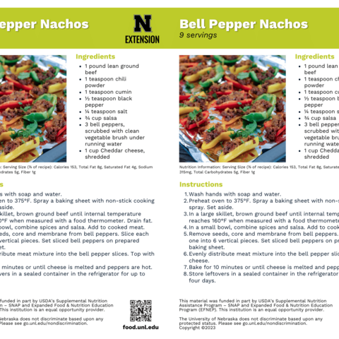 Handout - Bell Peppers - Bell Pepper Nachos Recipes