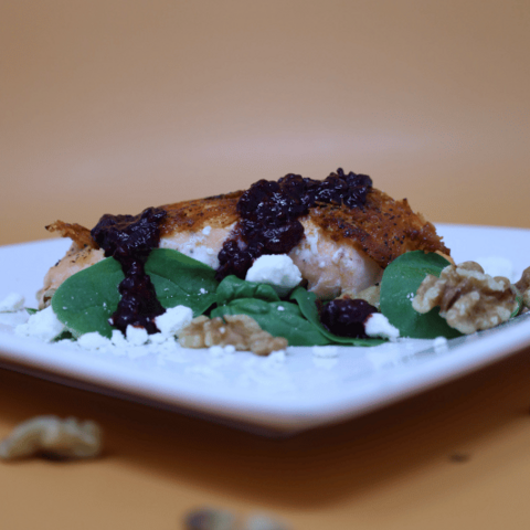 salmon with blackberries 