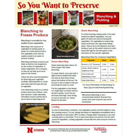 August 2021 - Blanching & Pickling