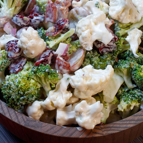 Broccoli and Cauliflower Salad