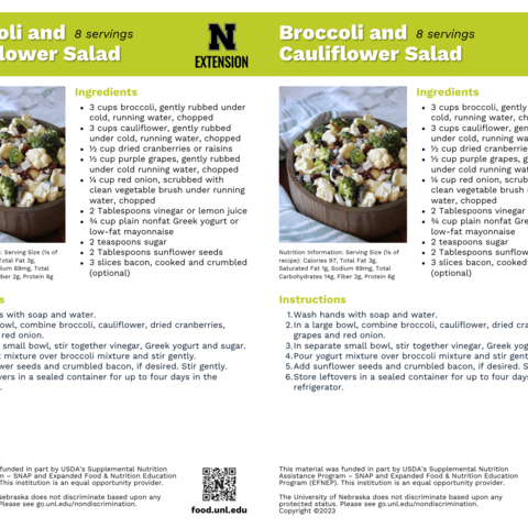 Handout - Cauliflower - Broccoli and Cauliflower Salad Recipes