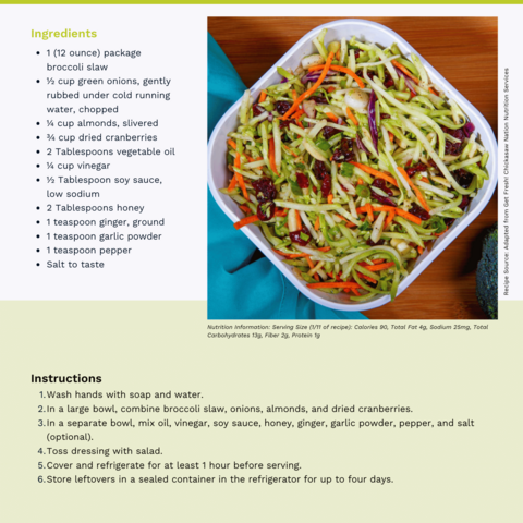 Handout - Broccoli - Broccoli Slaw with Cranberries Recipe