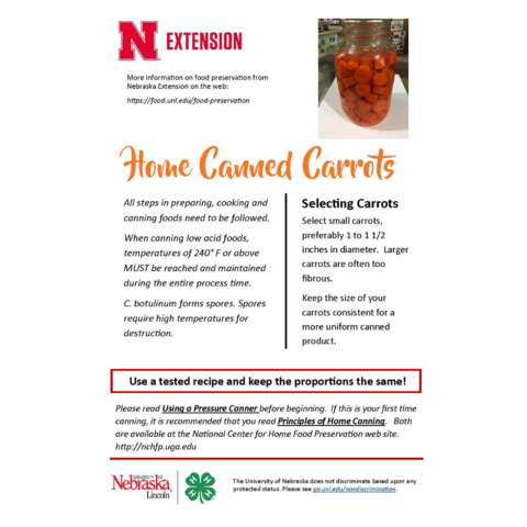 Home Canning Carrots Brochure