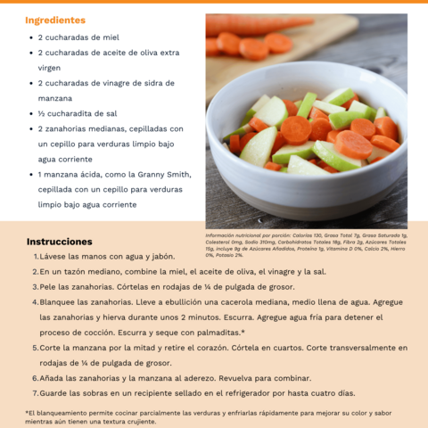 Handout - Carrots - Spanish - Carrot and Apple Salad Recipe
