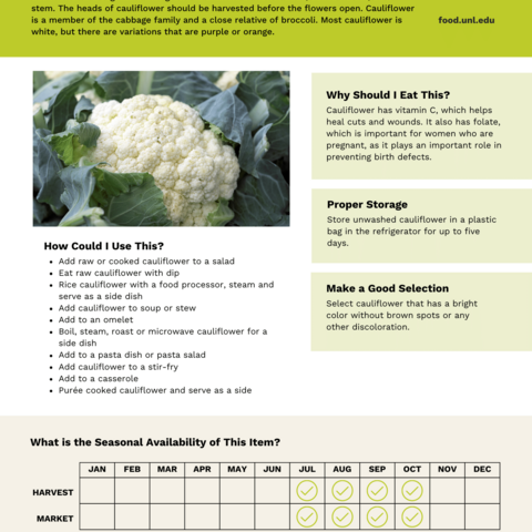 Handout - Cauliflower