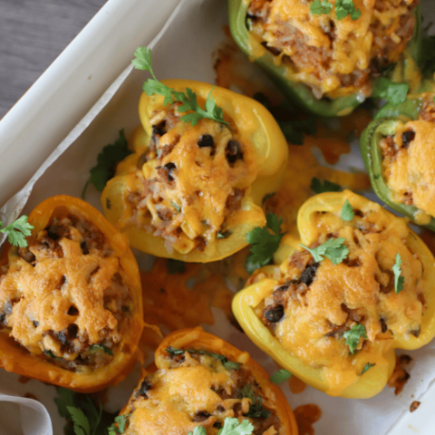 Cheesy Pork Stuffed Bell Peppers 