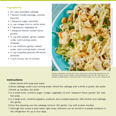 Handout - Cabbage - Chinese Chicken Salad Recipe