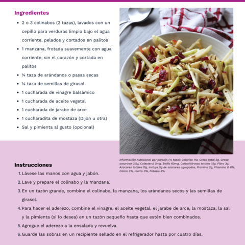 Handout - Kohlrabi - Spanish - Crunchy Kohlrabi Salad Recipe