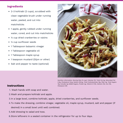 Handout - Kohlrabi - Crunchy Kohlrabi Salad Recipe