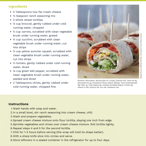 Handout - Bell Peppers - Crunchy Vegetable Wraps Recipe