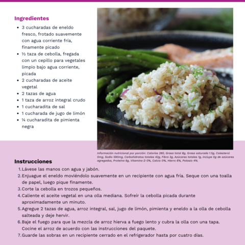 Handout - Fresh Herbs - Spanish - Dill Rice Pilaf Recipe