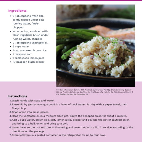 Handout - Fresh Herbs - Dill Rice Pilaf Recipe