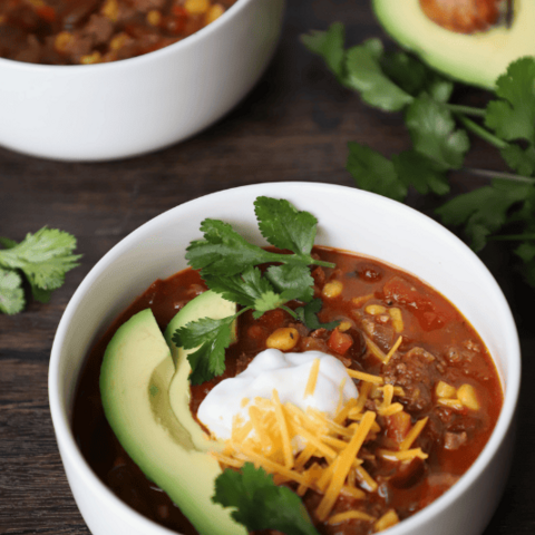 chili in a bowl
