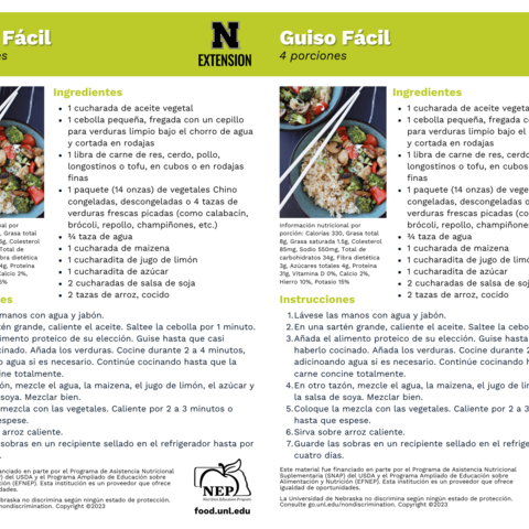 Handout - Broccoli - Spanish - Easy Stir Fry Recipes