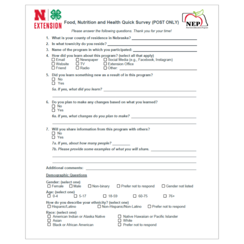 Safer Food Choices for Adults 65 Years or Older Evaluation