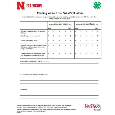 Feeding without the Fuss Evaluation