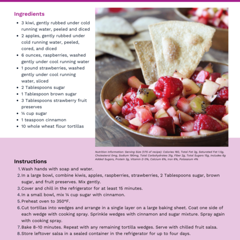 Handout - Strawberries - Fruit Salsa and Cinnamon Chips Recipe