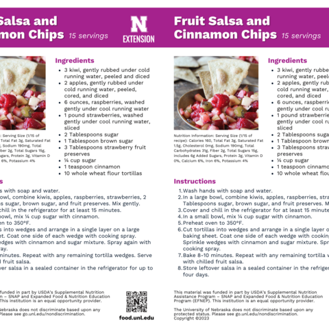 Handout - Strawberries - Fruit Salsa and Cinnamon Chips Recipes