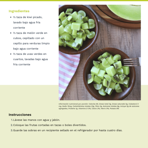Handout - Melons - Spanish - Green Fruit Salad Recipe