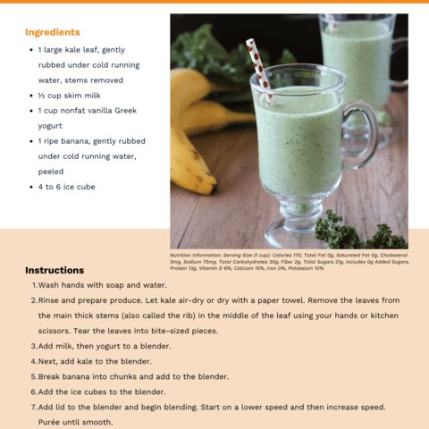 Handout - Kale - Kale and Banana Smoothie Recipe