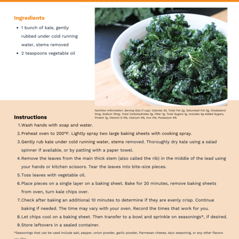 Handout - Kale - Kale Chips Recipe