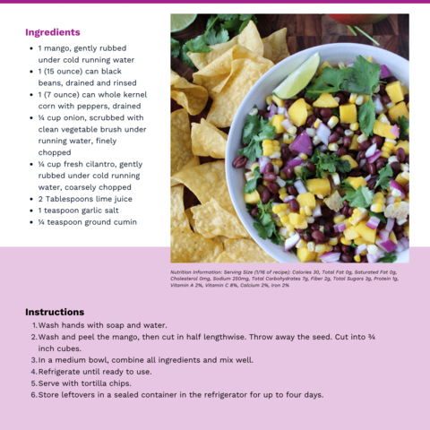Handout - Fresh Herbs - Mango Tango Black Bean Salsa Recipe