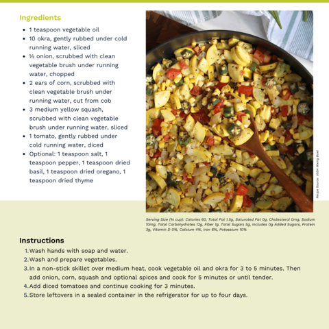 Handout - Okra - Okra Succotash Recipe
