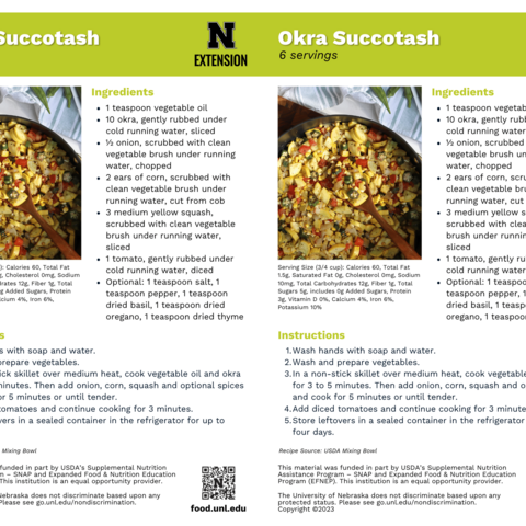 Handout - Okra - Okra Succotash Recipes