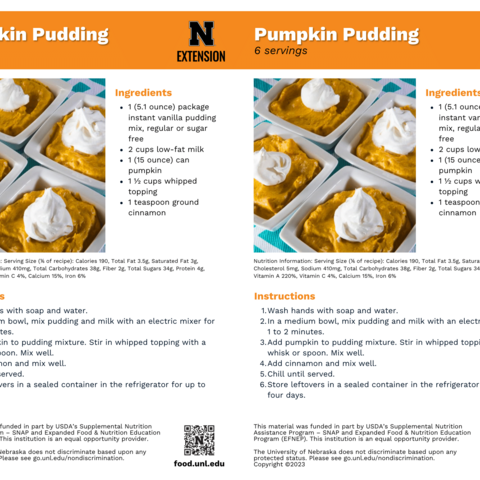 Handout - Winter Squash - Pumpkin Pudding Recipes