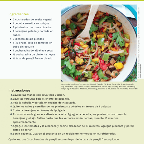 Handout - Bell Peppers - Spanish - Ratatouille Recipe