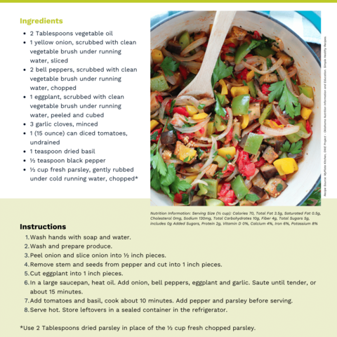 Handout - Bell Peppers - Ratatouille Recipe
