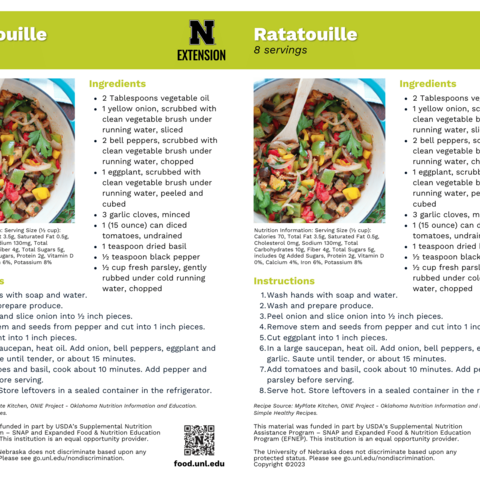 Handout - Bell Peppers - Ratatouille Recipes