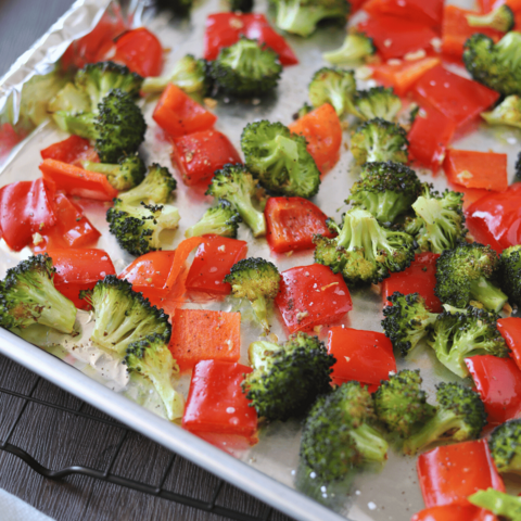 Roasted Broccoli and Red Peppers