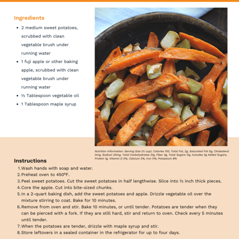 Handout - Apples - Roasted Sweet Potatoes and Apples Recipe
