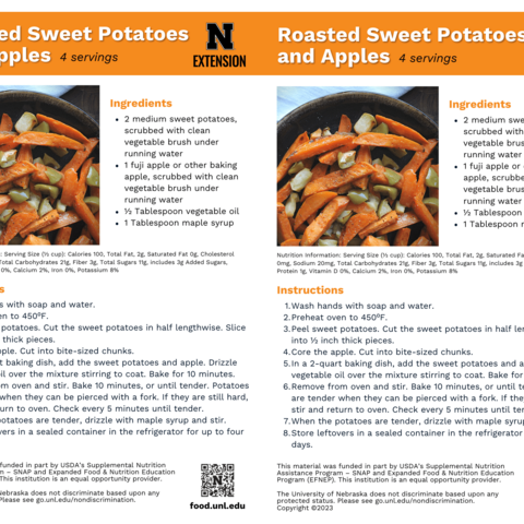 Handout - Apples - Roasted Sweet Potatoes and Apples Recipes