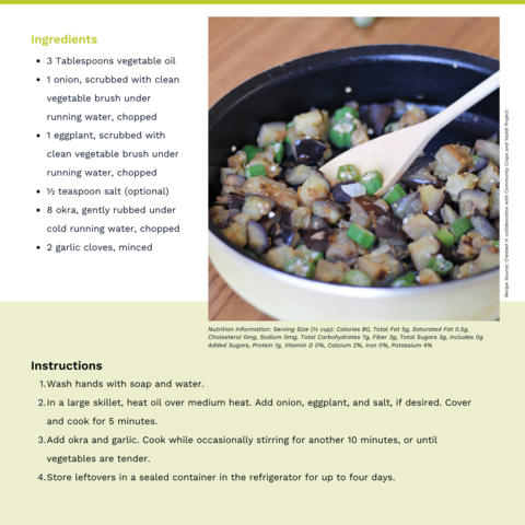 Handout - Okra - Sautéed Eggplant with Okra Recipe